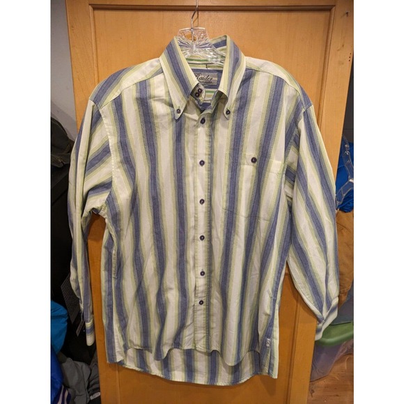 Raider Button Down Shirt Mens Medium Fits Large Cotton‎ Long Sleeve French Cuff - Picture 1 of 4